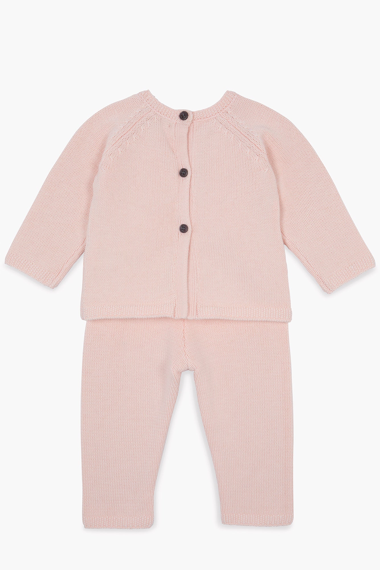 Outfit - of Newborn Pink Baby in cotton Cashmere