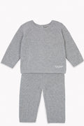 Outfit - of Newborn Grey Baby in cotton Cashmere