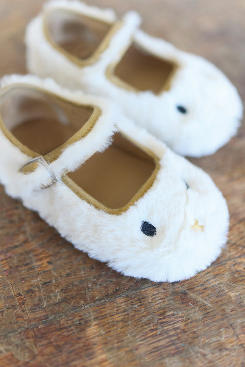 Chaussons - Mia immitation fourrure écru - Image principale