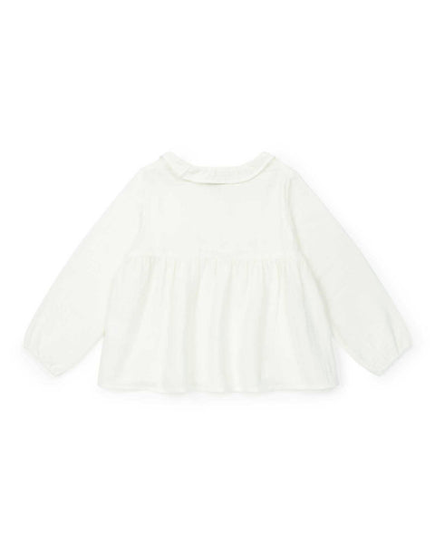 Blouse - Monocle beige en double gaze de coton - Image principale