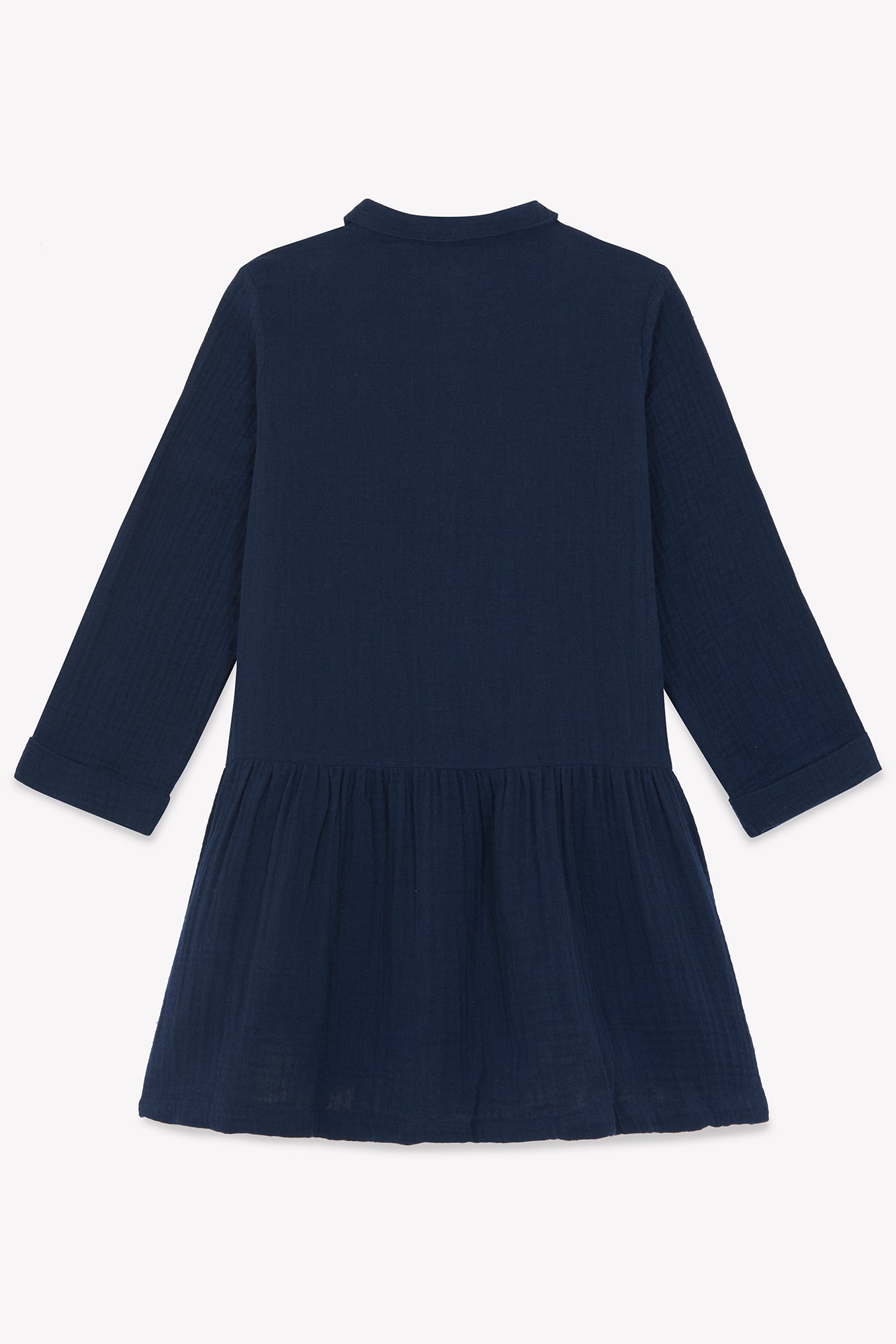 Robe - Rafia bleue en double gaze de coton