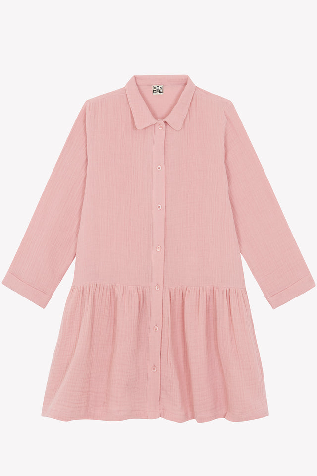 Dress - Rafia Pink in double cotton gauze - Image principale
