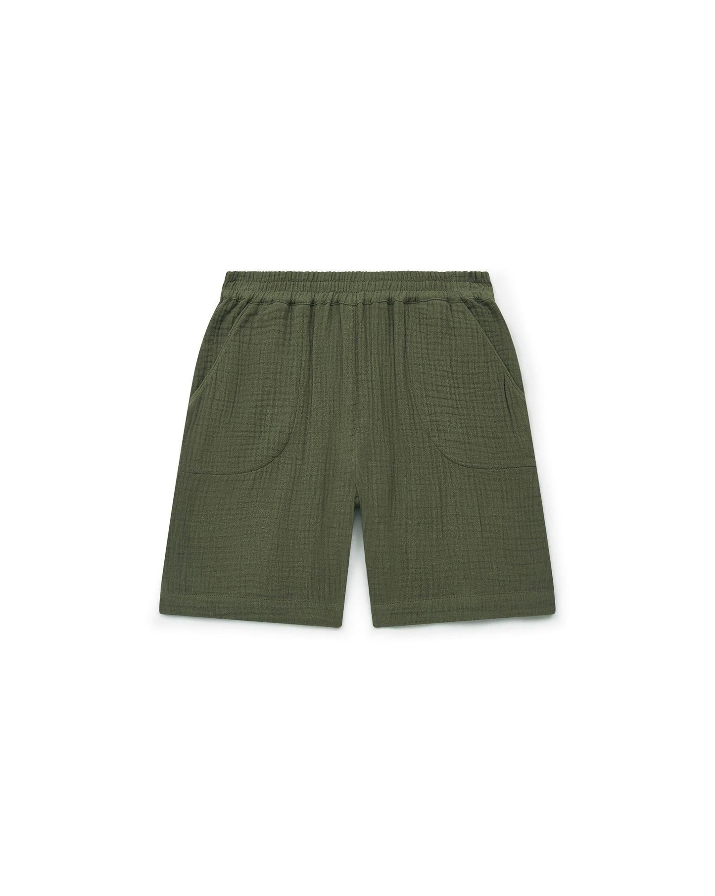 Short - Rambo Green in double gauze of Organic cotton GOTS certified