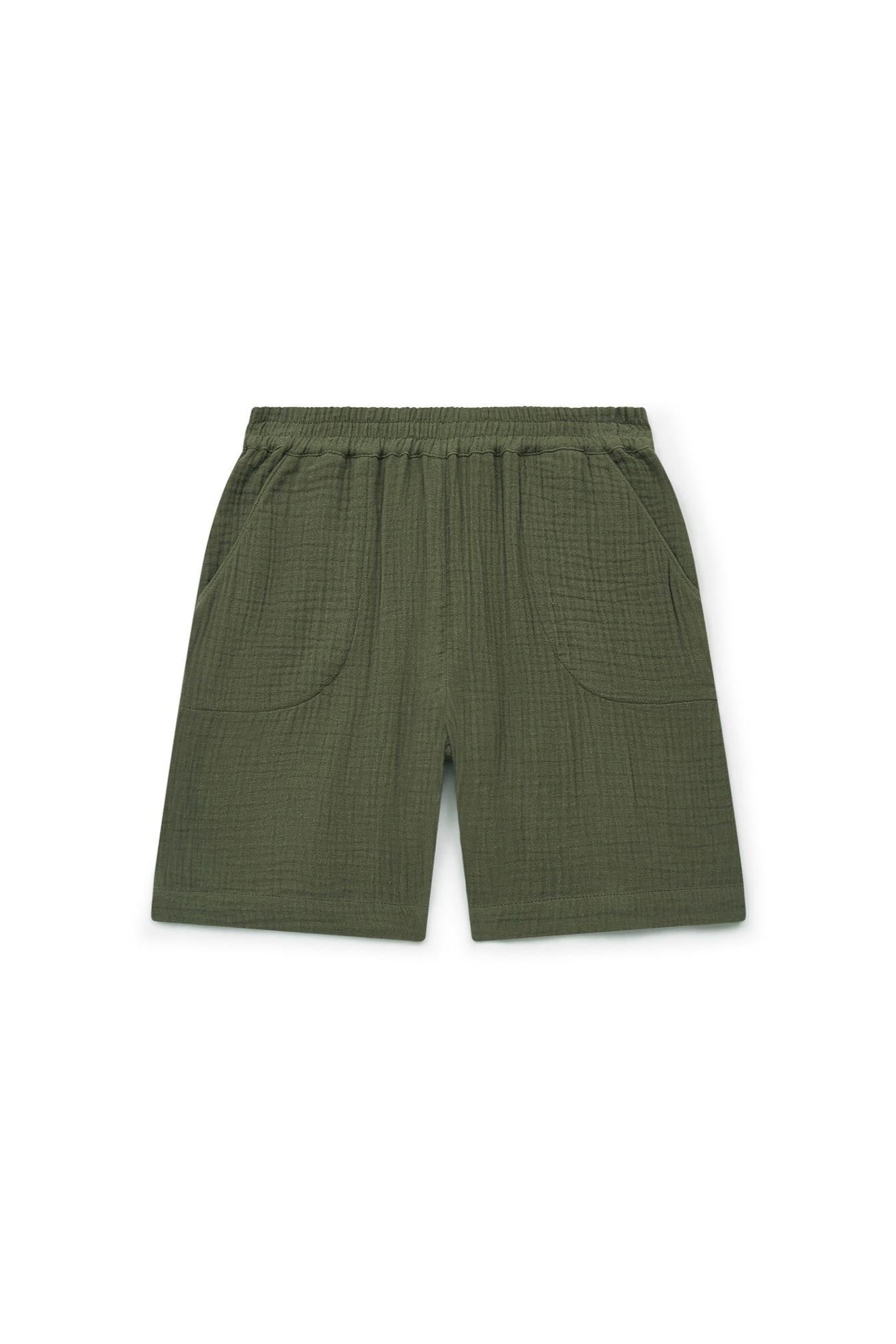 Short - Rambo Green in double gauze of Organic cotton GOTS certified
