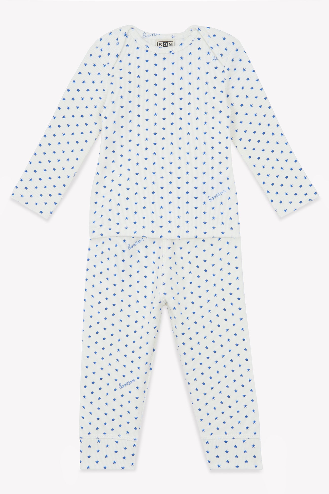 Outfit - Pajamas 2 rooms Blue Baby in cotton Print stars