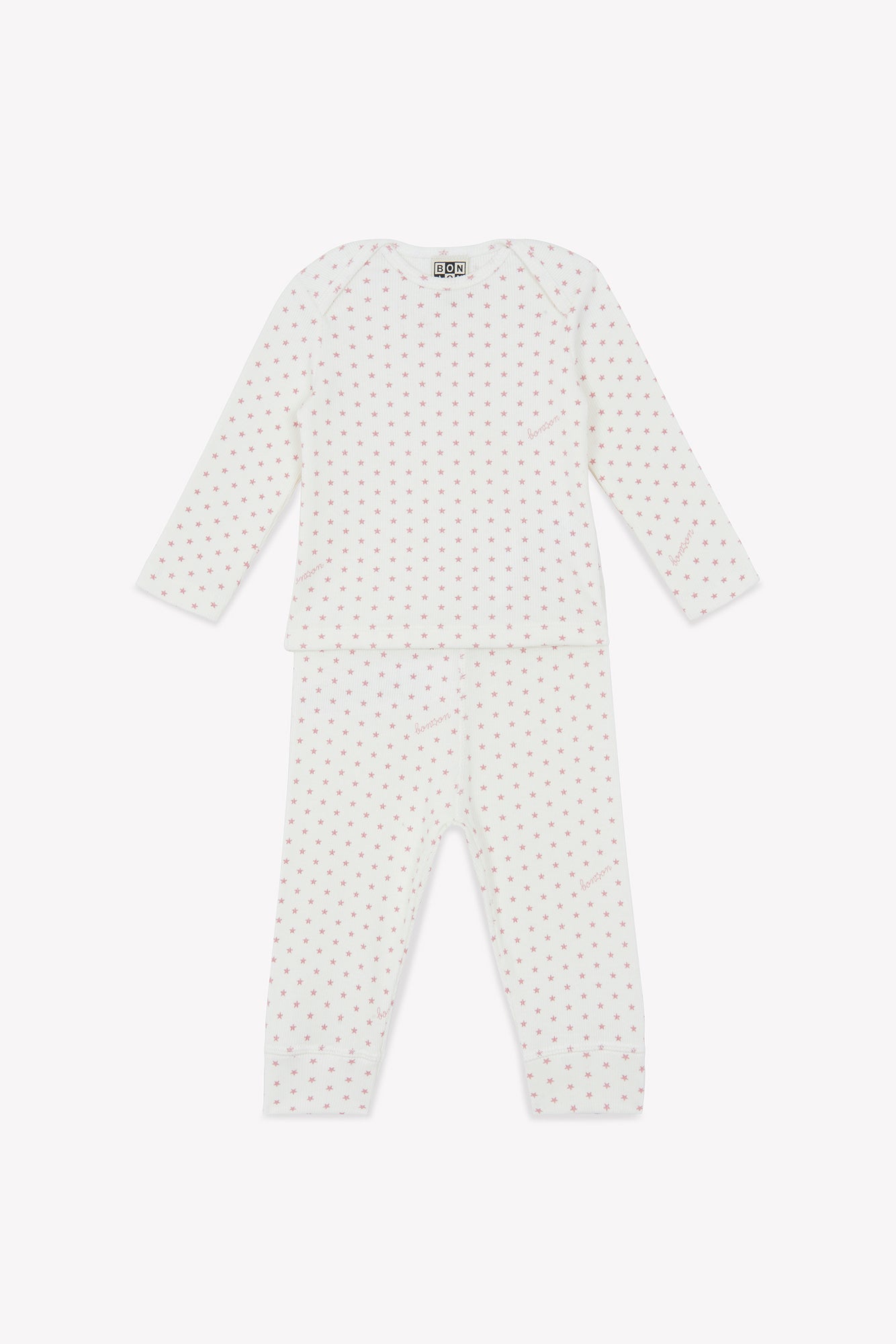 Outfit - Pajamas 2 rooms Pink Baby cotton Print stars