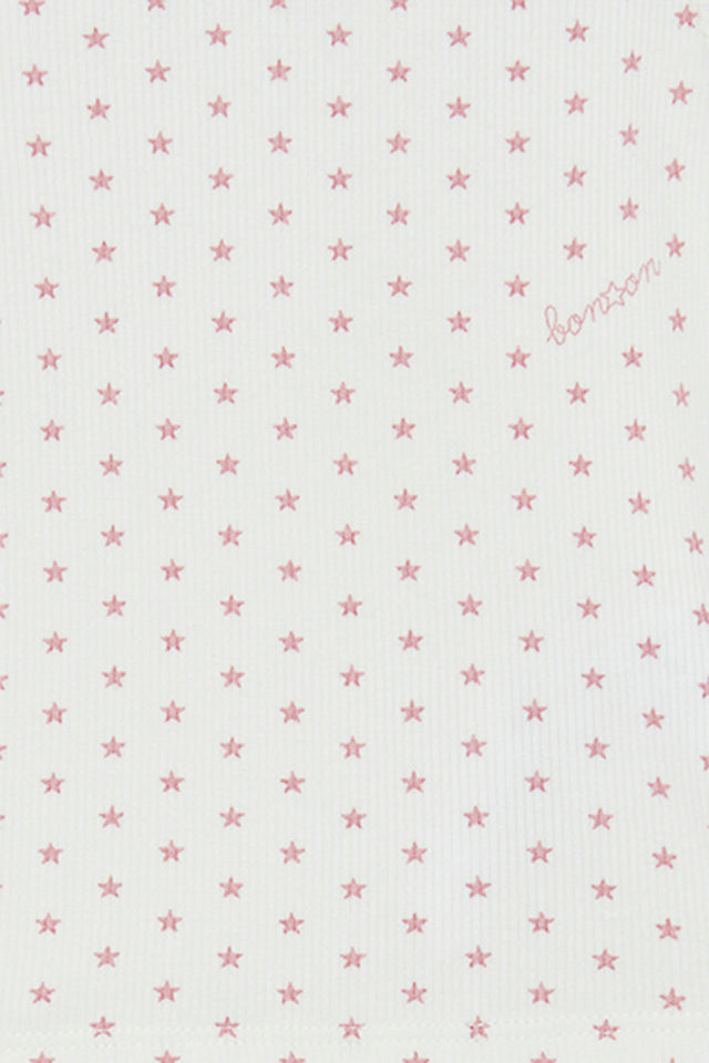 Ensemble - pyjama 2 pièces rose Bébé en coton imprimé étoiles - Image alternative