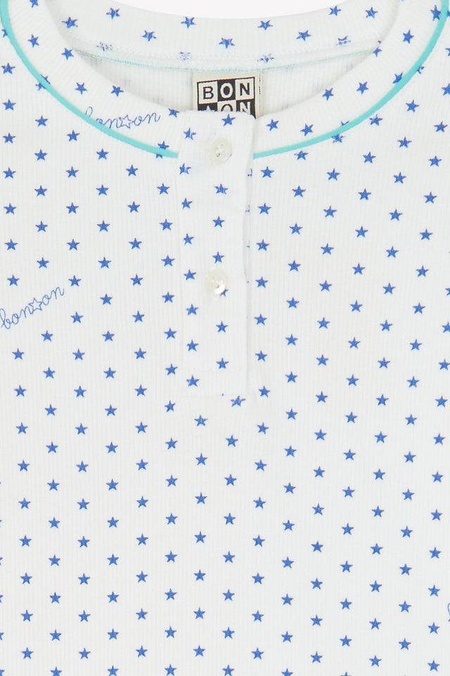 Ensemble - pyjama bleu imprimé étoiles - Image alternative