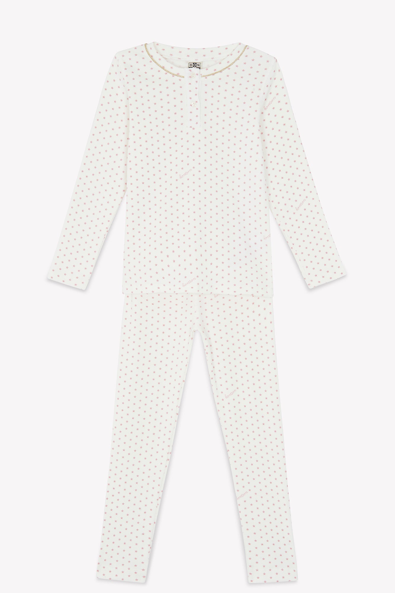 Outfit - Pajamas Pink Print stars