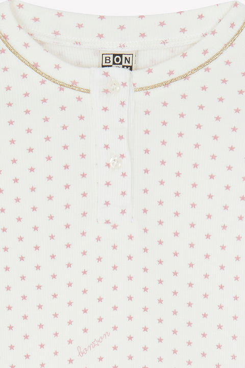 Ensemble - pyjama rose imprimé étoiles - Image principale