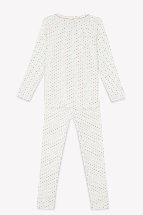 Ensemble - pyjama rose imprimé étoiles - Image principale