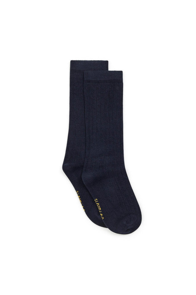 Chaussettes - côtelées unies bleues - Image principale