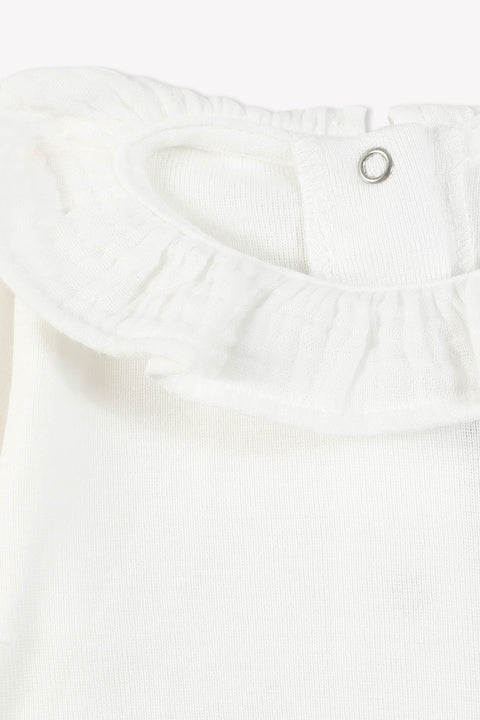 Body - bébé fille col à volant 100% coton bio - Image principale