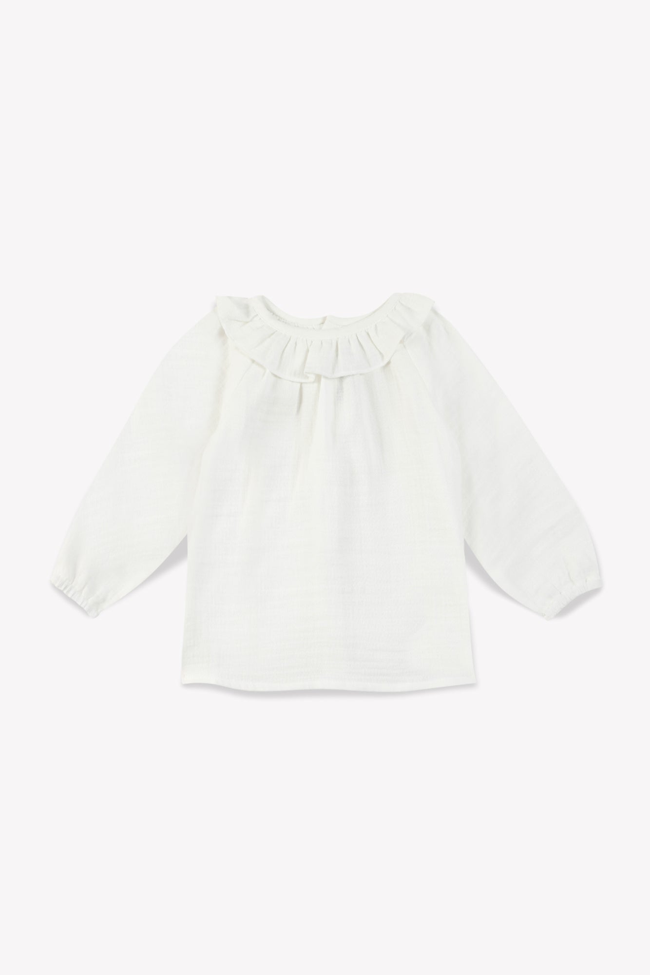 Blouse - bébé fille col à volant 100% coton bio