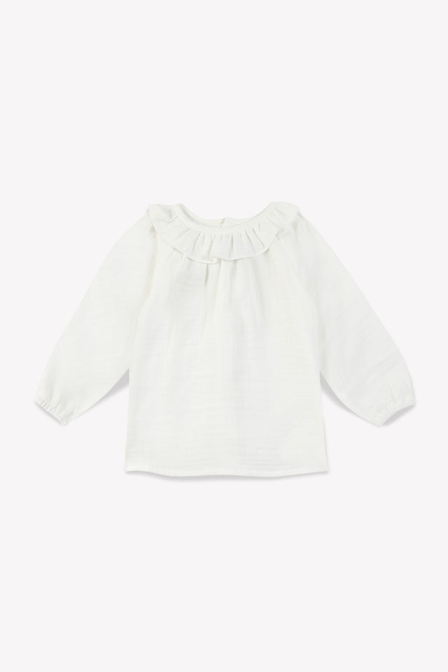 Blouse - Baby Girl Collar 100% steering wheel Organic cotton - Image principale