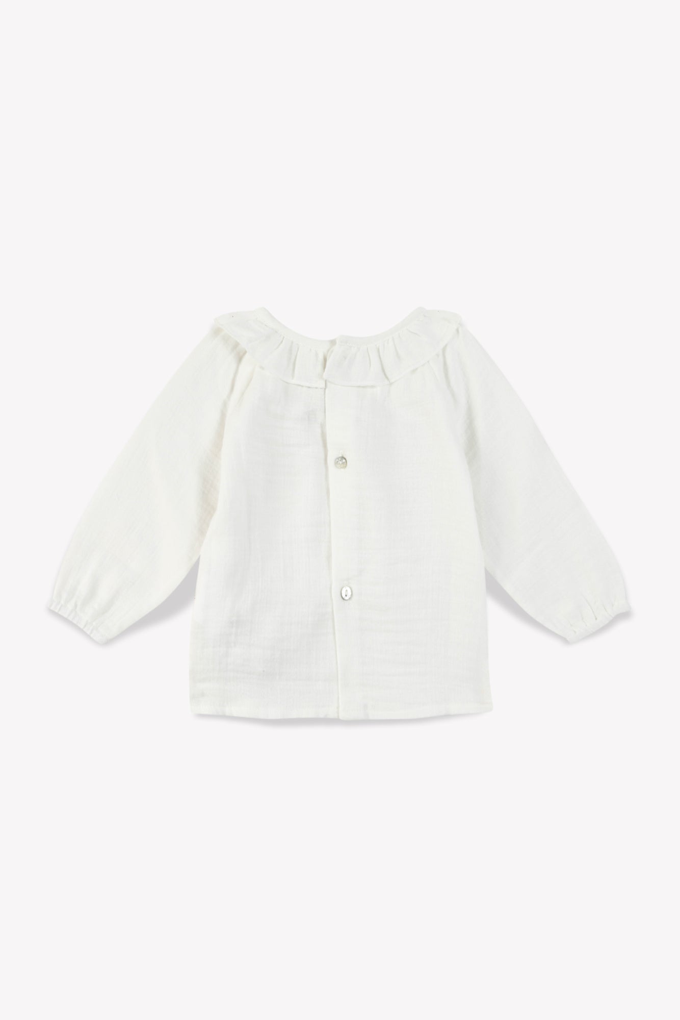 Blouse - bébé fille col à volant 100% coton bio