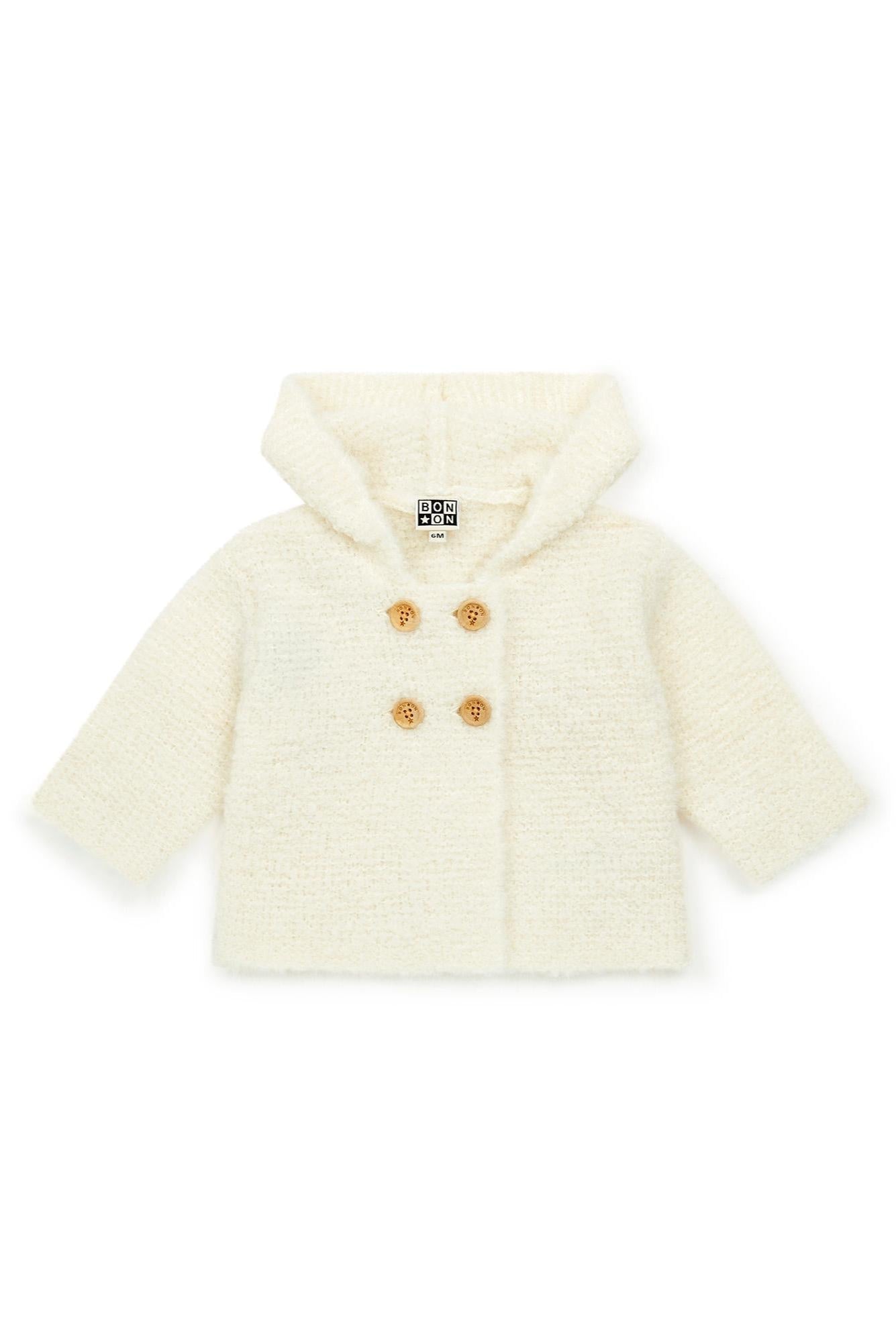 Manteau - croisé bouclette laine mélangée