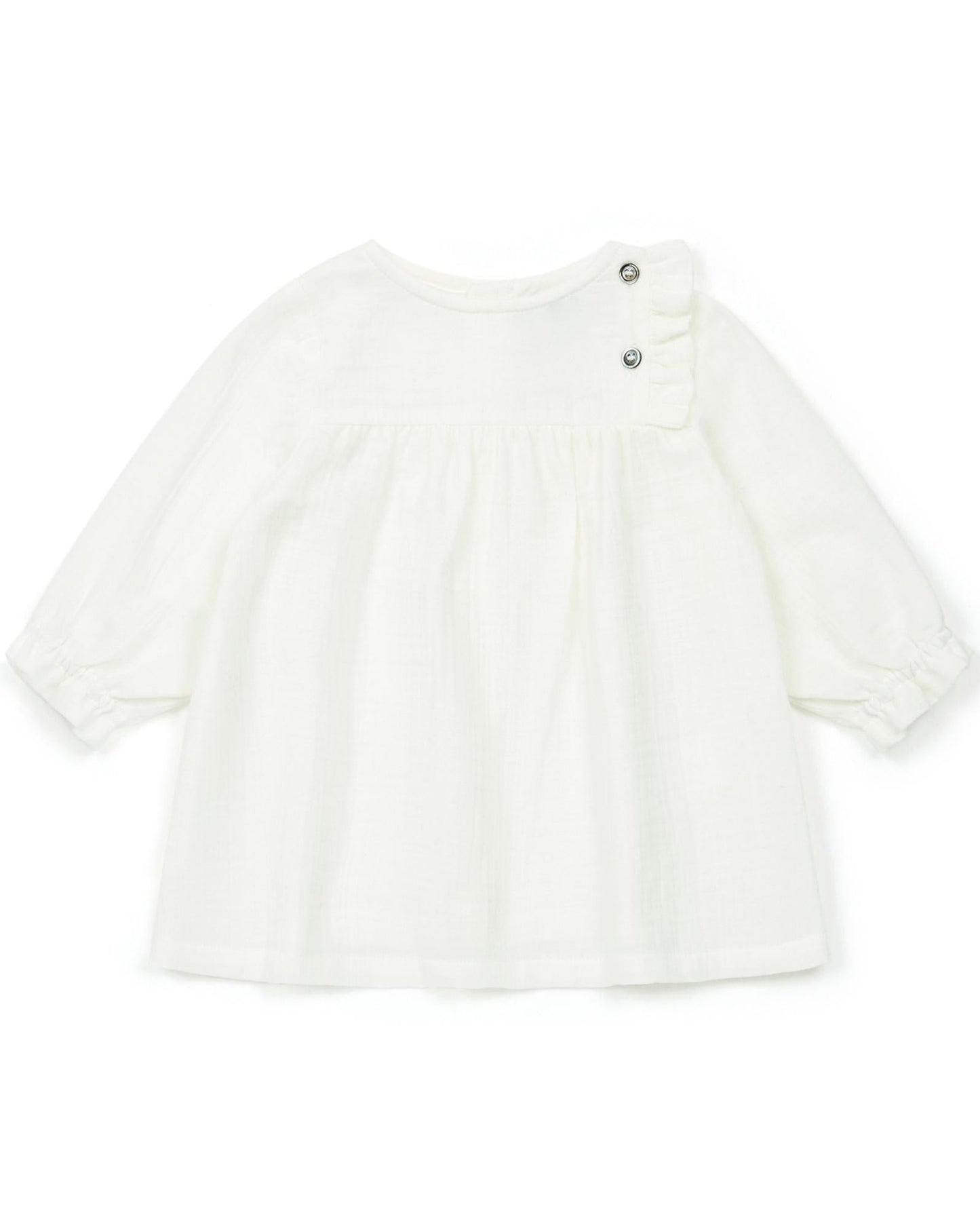 Robe - Pampille creme Bébé en gaze de coton