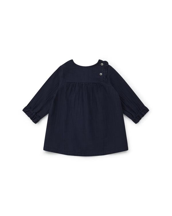 Robe - Pampille bleue Bébé en gaze de coton