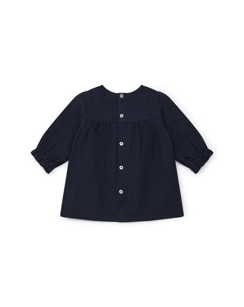 Robe - Pampille bleue Bébé en gaze de coton - Image principale