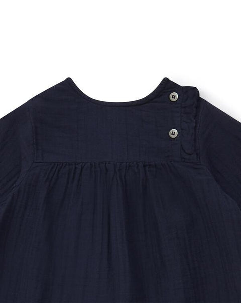 Robe - Pampille bleue Bébé en gaze de coton - Image principale