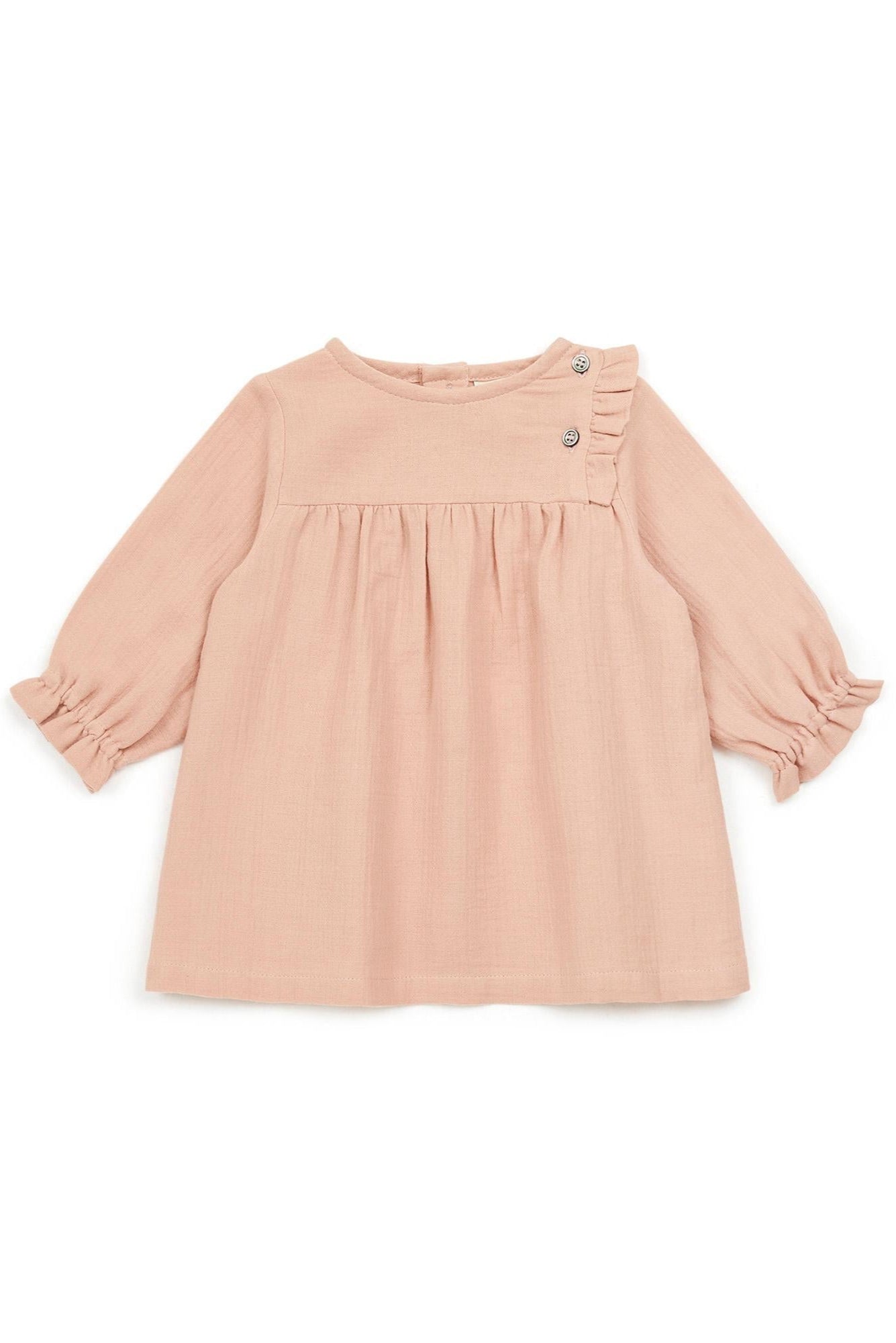 Robe - Pampille rose Bébé en gaze de coton