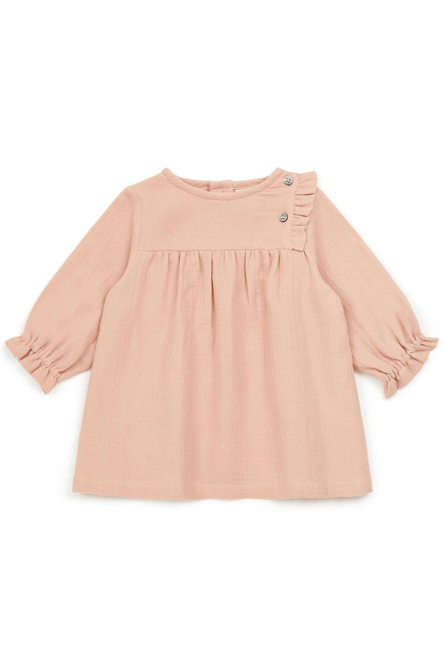 Robe - Pampille rose Bébé en gaze de coton - Image principale