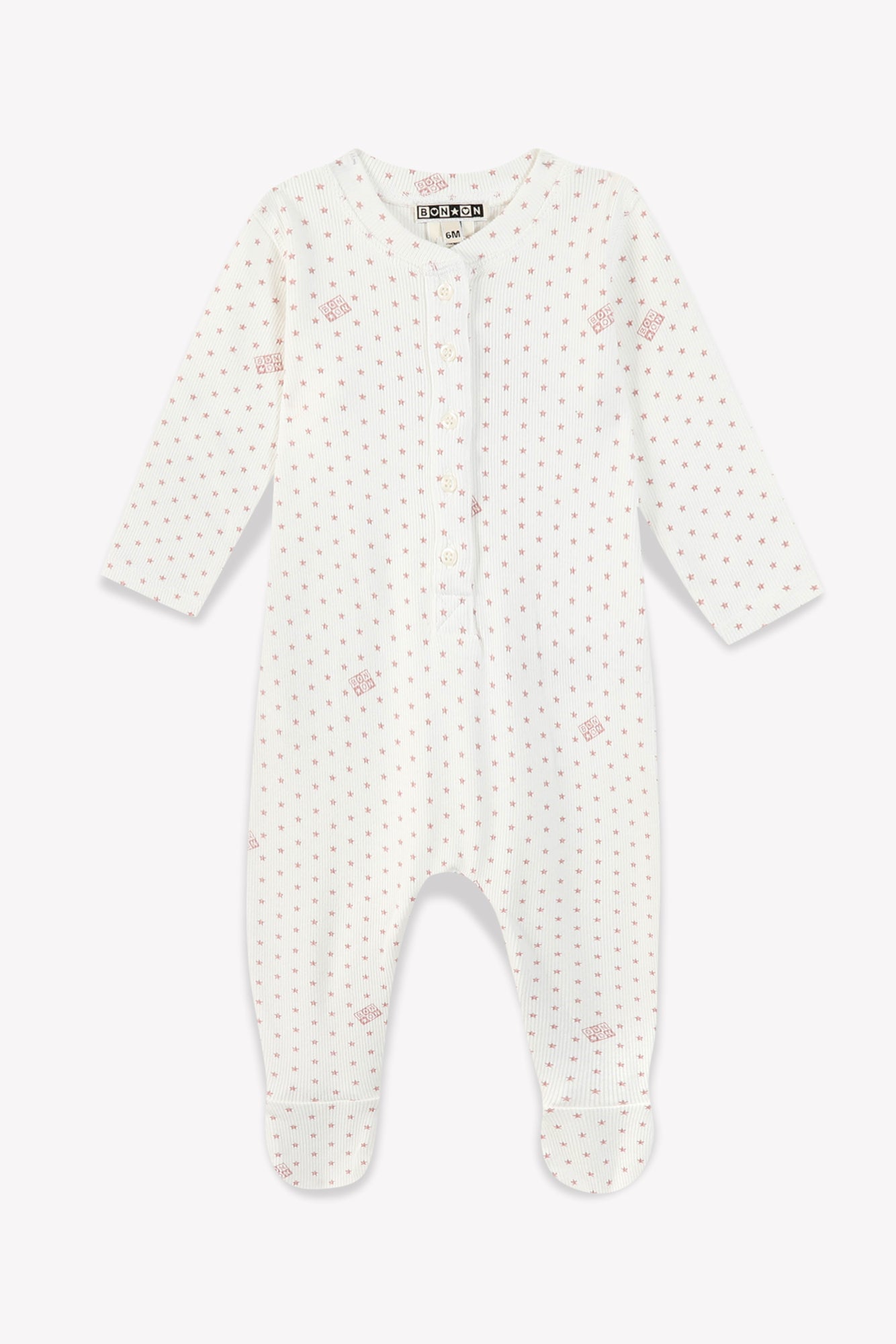 Pyjama - bébé coton côtelé semi d'étoiles