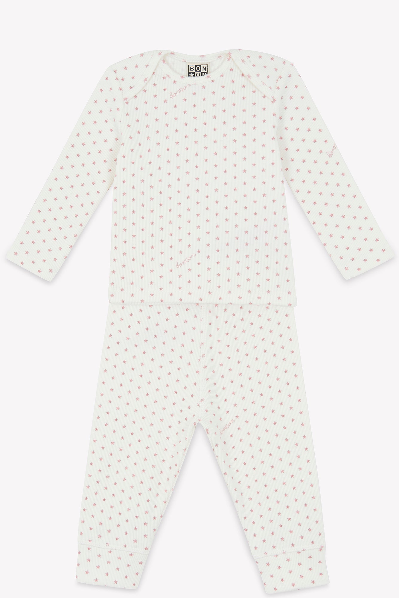 Ensemble - bébé coton côtelé semi d'étoiles