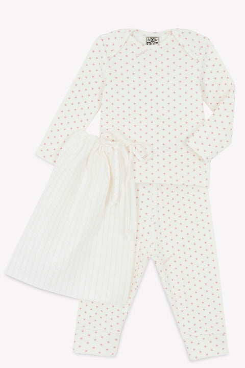 Ensemble - bébé coton côtelé semi d'étoiles - Image principale