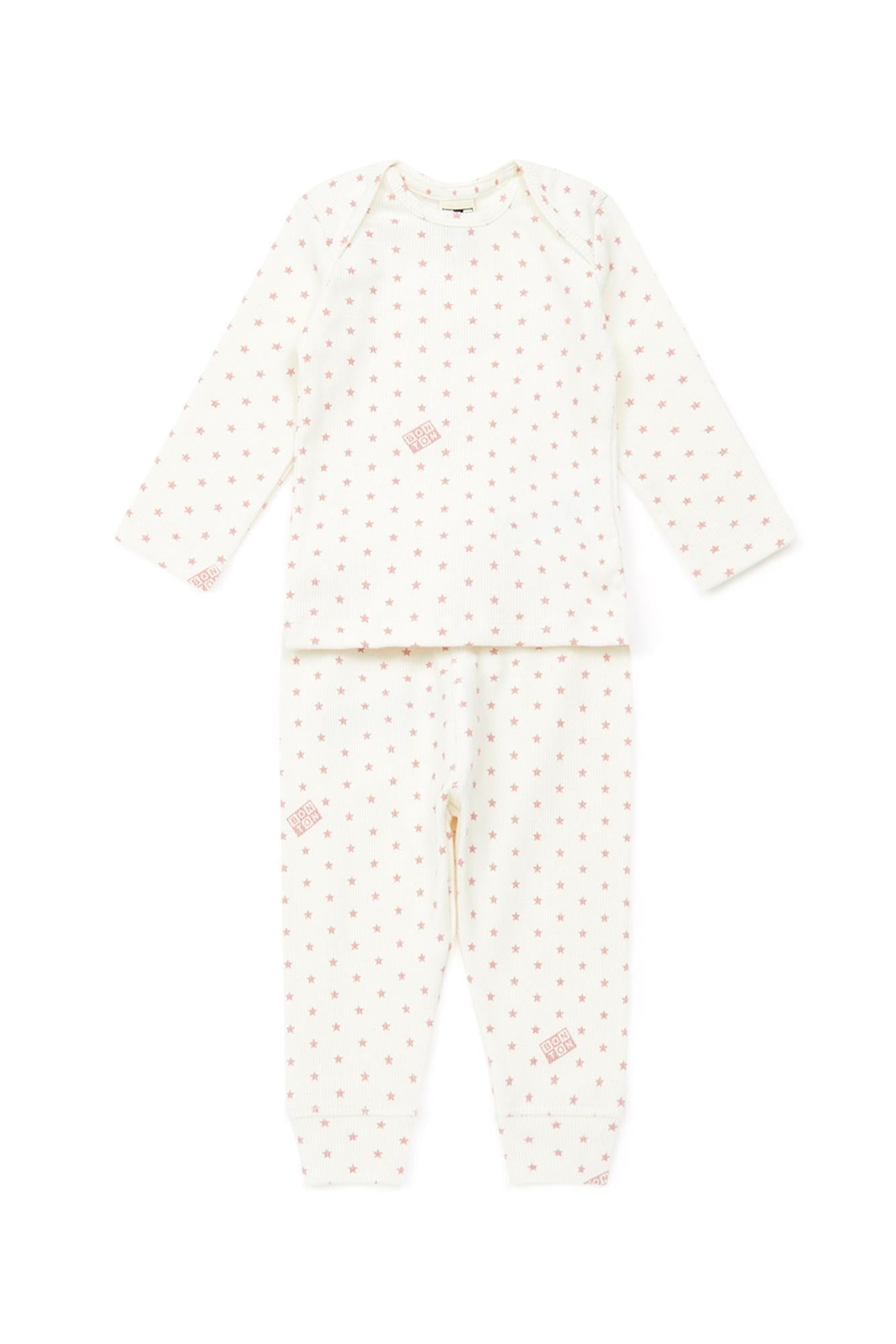 Ensemble - bébé coton côtelé semi d'étoiles