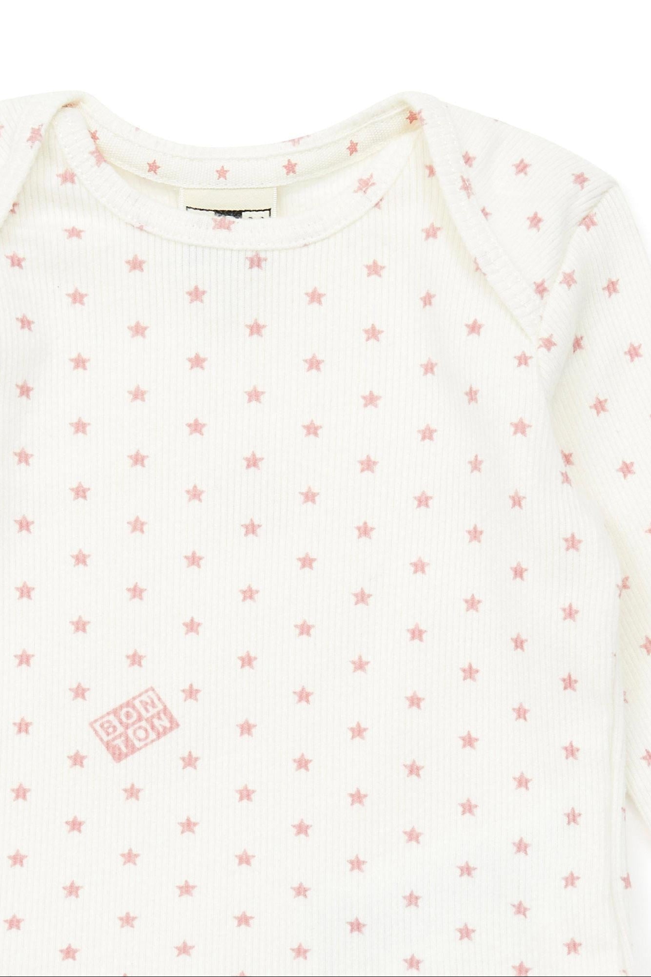 Ensemble - bébé coton côtelé semi d'étoiles