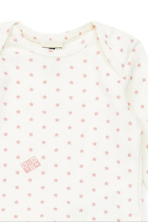 Ensemble - bébé coton côtelé semi d'étoiles - Image principale