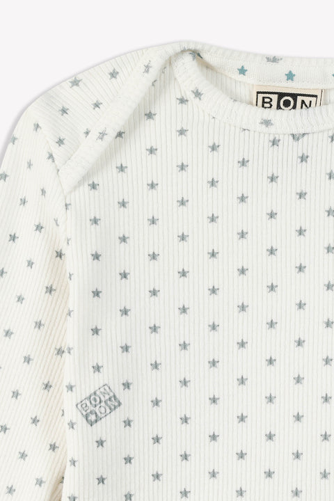 Ensemble - bébé coton côtelé semi d'étoiles - Image principale