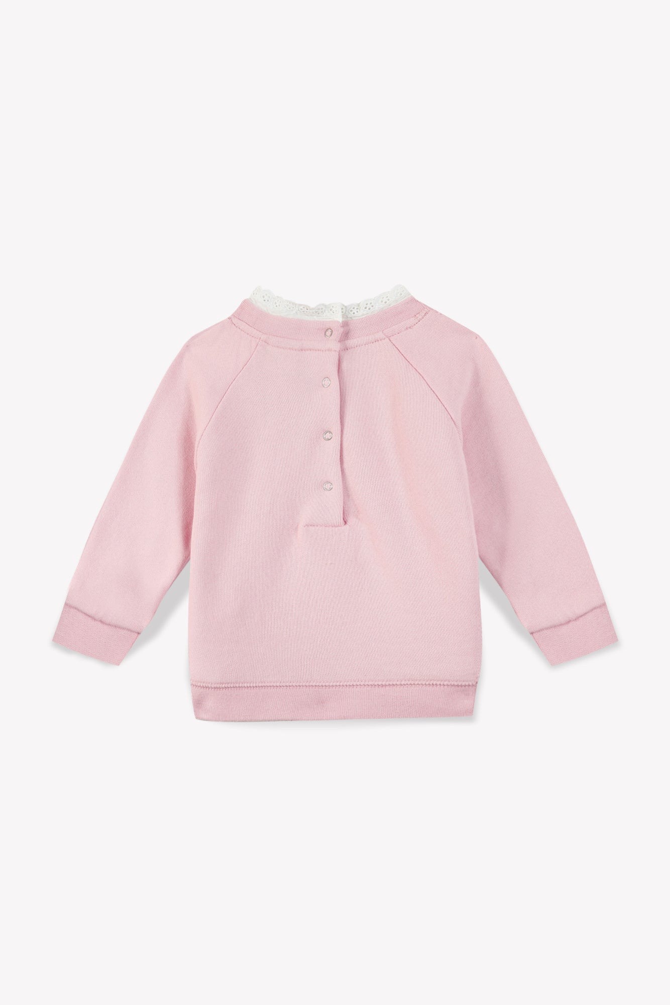 Sweatshirt - Baby Fleece Collar Lace Organic cotton