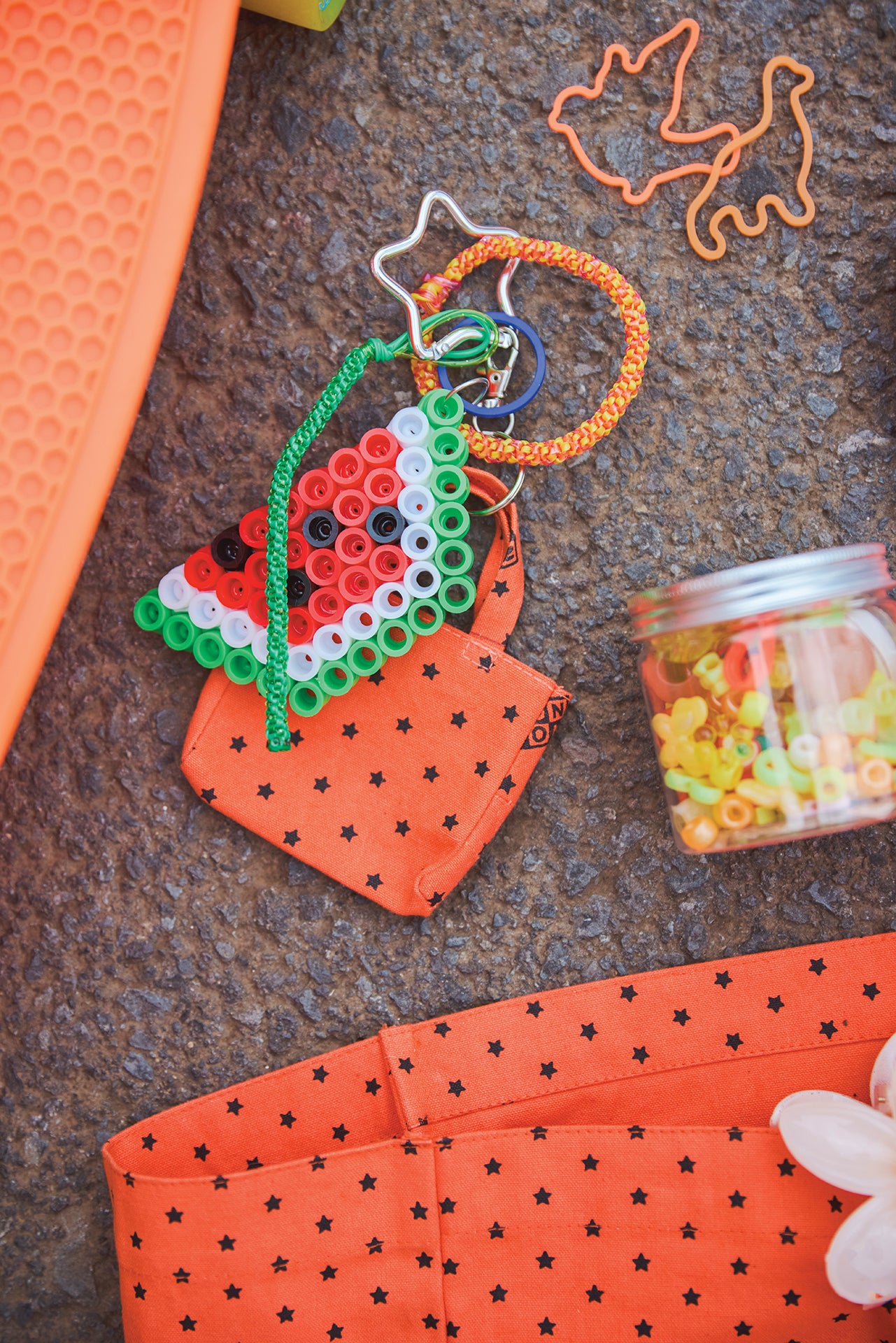 Porte-clés - Cabas Orange Vif