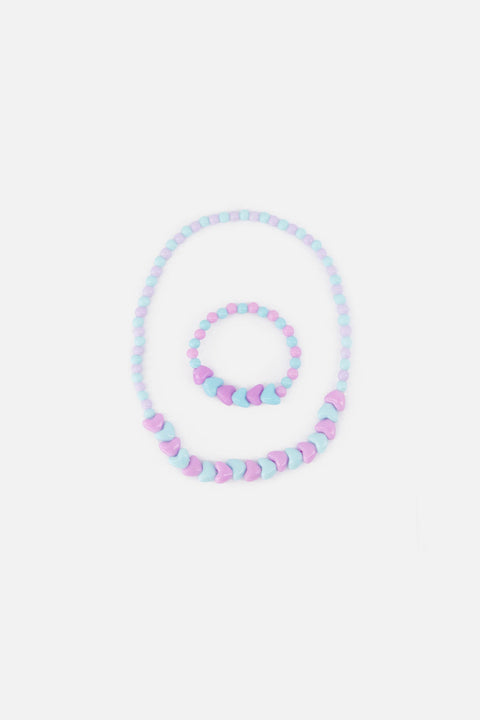 Set Necklace Bracelet - Blue Heart - Image principale