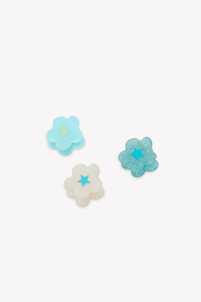 Set Barrettes - Bleu Fleurs - Image principale
