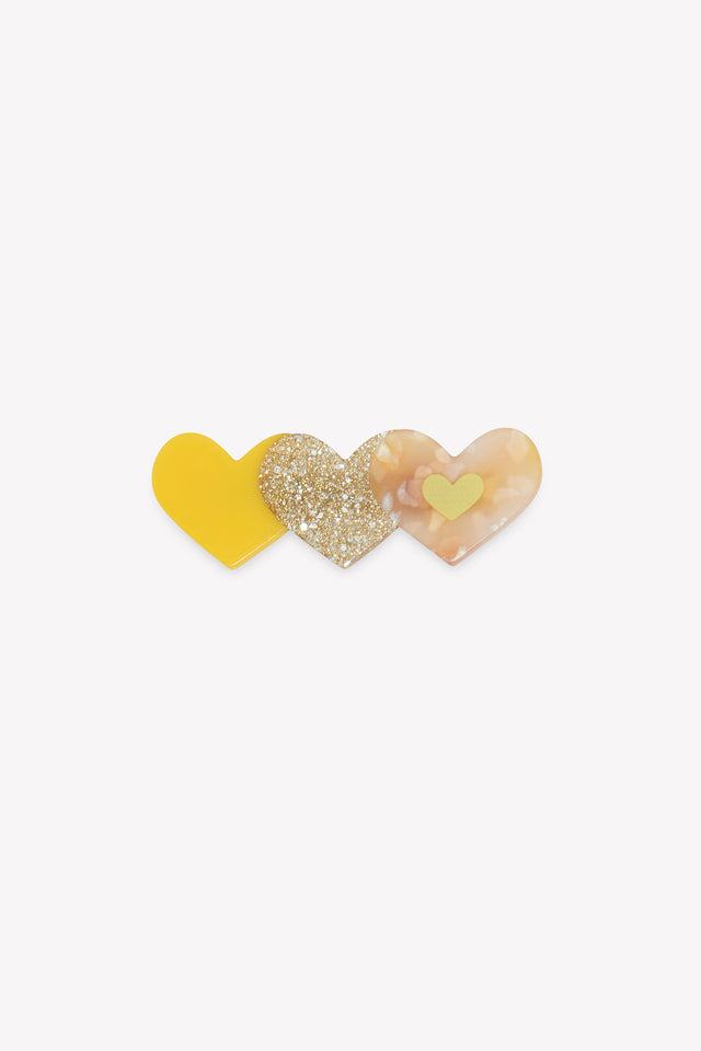 Barrettes - Jaune cœurs - Image principale