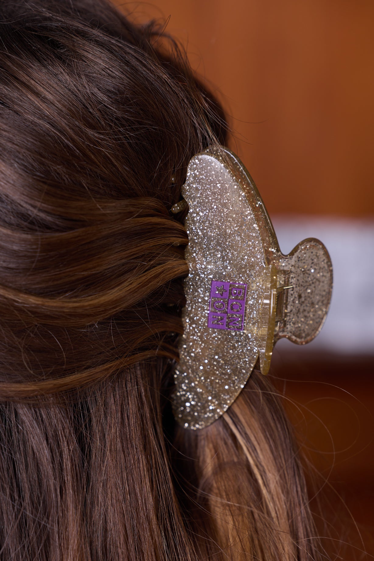 Pince - Marron Paillettes Grand Modèle