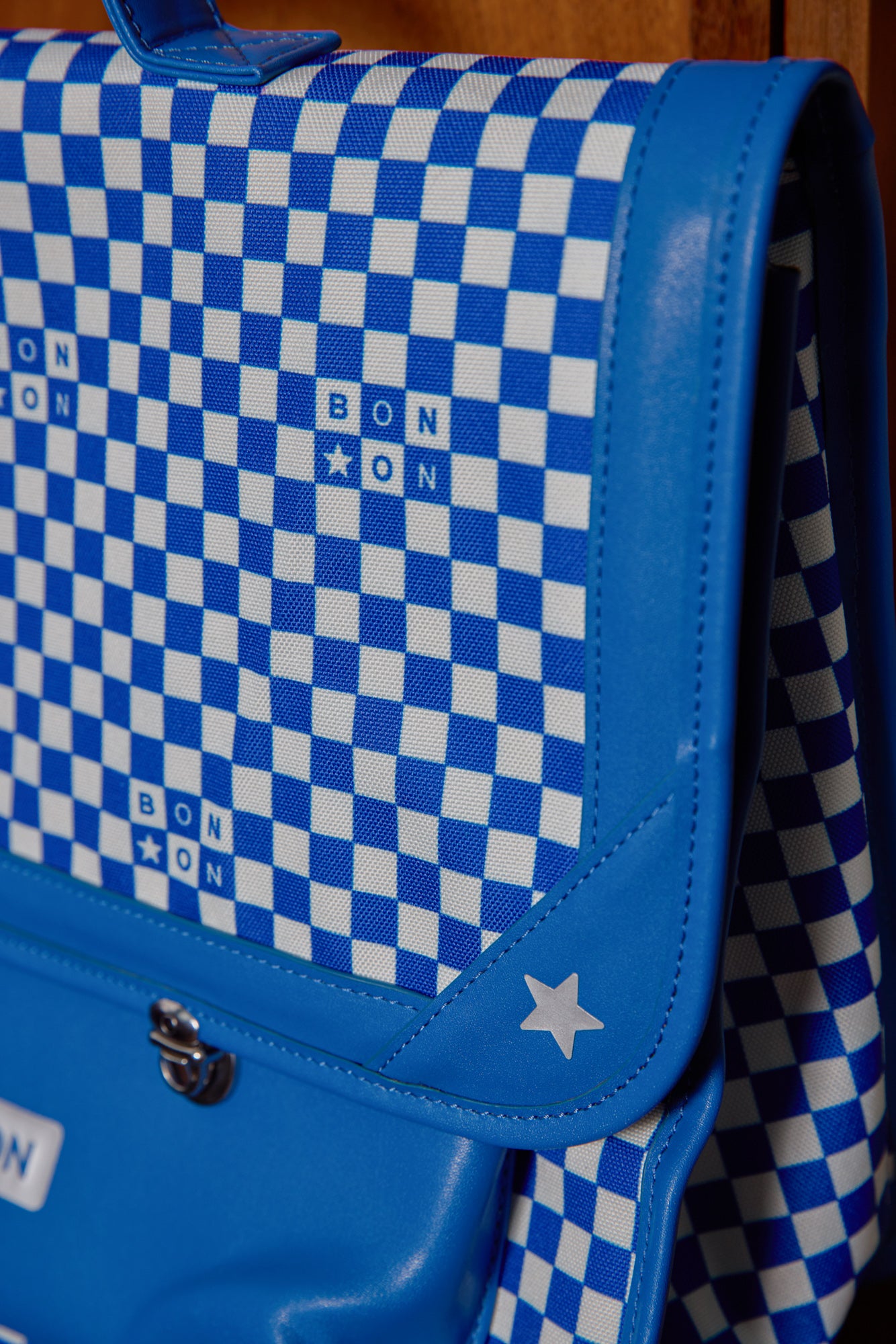 Schoolbag - Blue Checkerboard