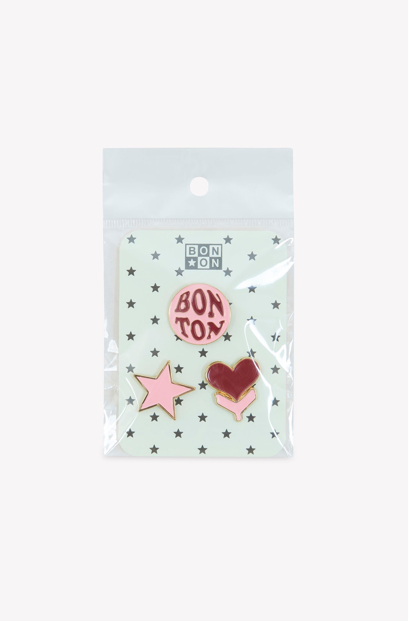 Set 3 Pins - Rose cœurs