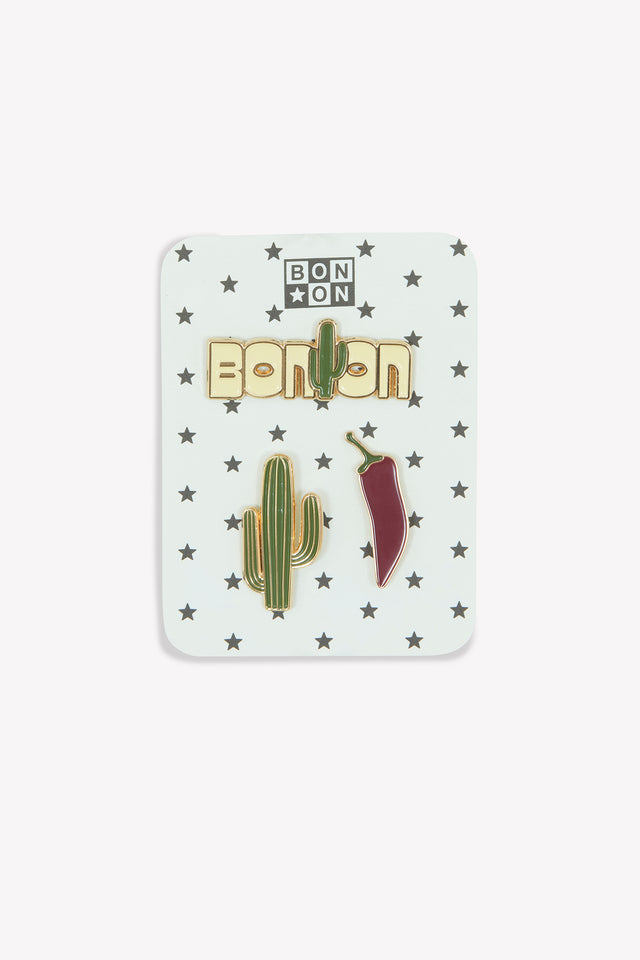 Set 3 Pins - Cactus Kaki - Image principale