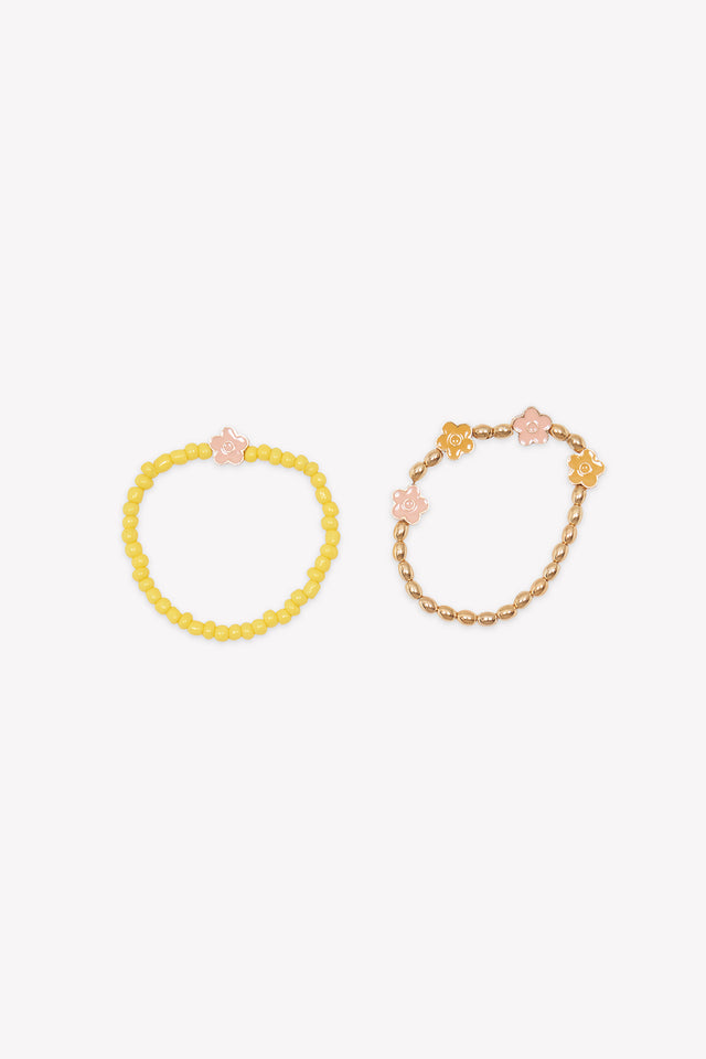 Lot de bracelets - Jaune Fleurs - Image principale