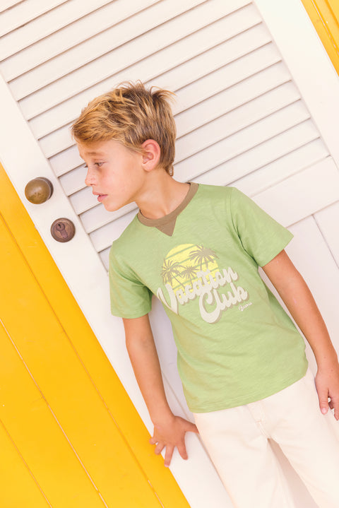 T-shirt - Lodestie Green  Print “Vacation Club” - Image principale