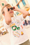 T-shirt - Livio White hammock Illustration Summer Camp