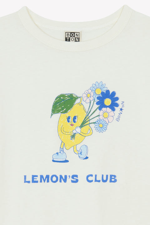 T-shirt - Tubo écru bonton illustration "Lemon Club" - Image principale
