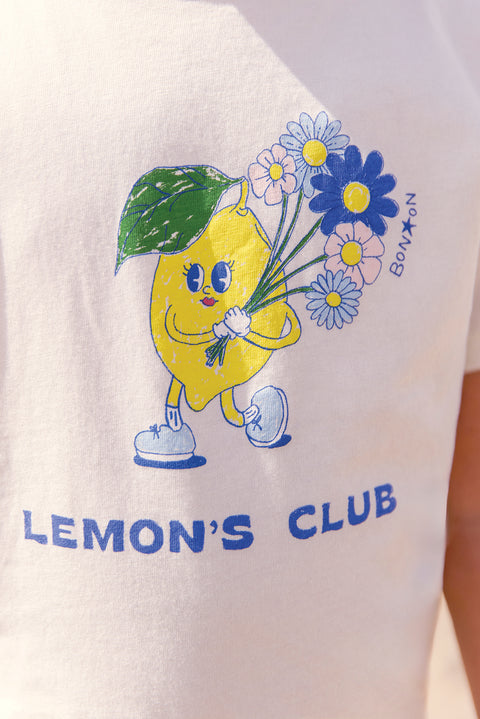 T-shirt - Tubo écru bonton illustration "Lemon Club" - Image principale