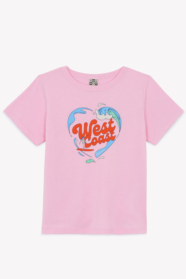 T-shirt - Tubo Pink bule Illustration “West Coast” - Image principale