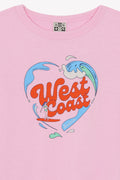 T-shirt - Tubo rose bule illustration "West Coast"